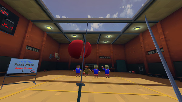 VR Dodgeball Trainer gameplay — saber mode